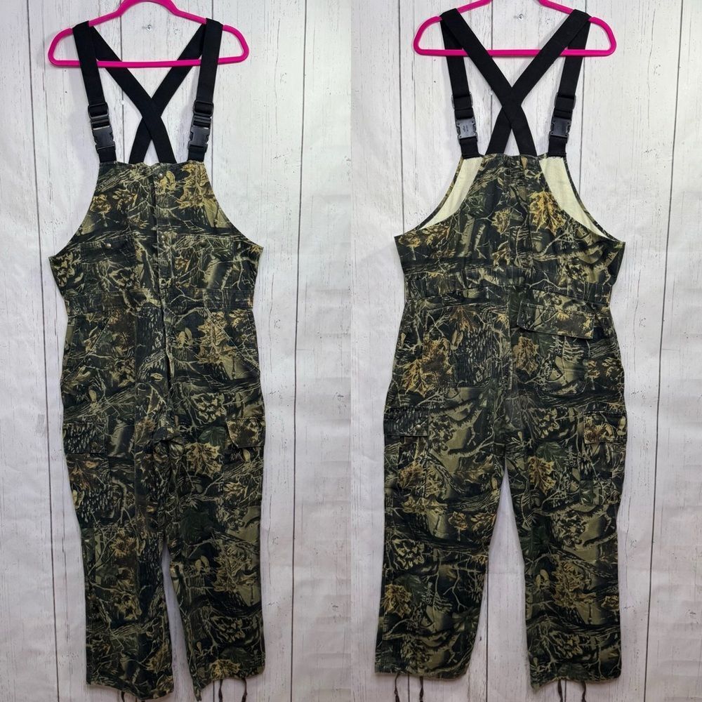 Cabelas Camo Bib Overalls Hunting Outdoor Workwear Utility Size L Gorpcore